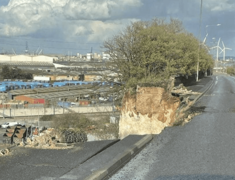 Galley Hill Road In Swanscombe Has Been Closed By The Police After A Partial Cliff Collapse