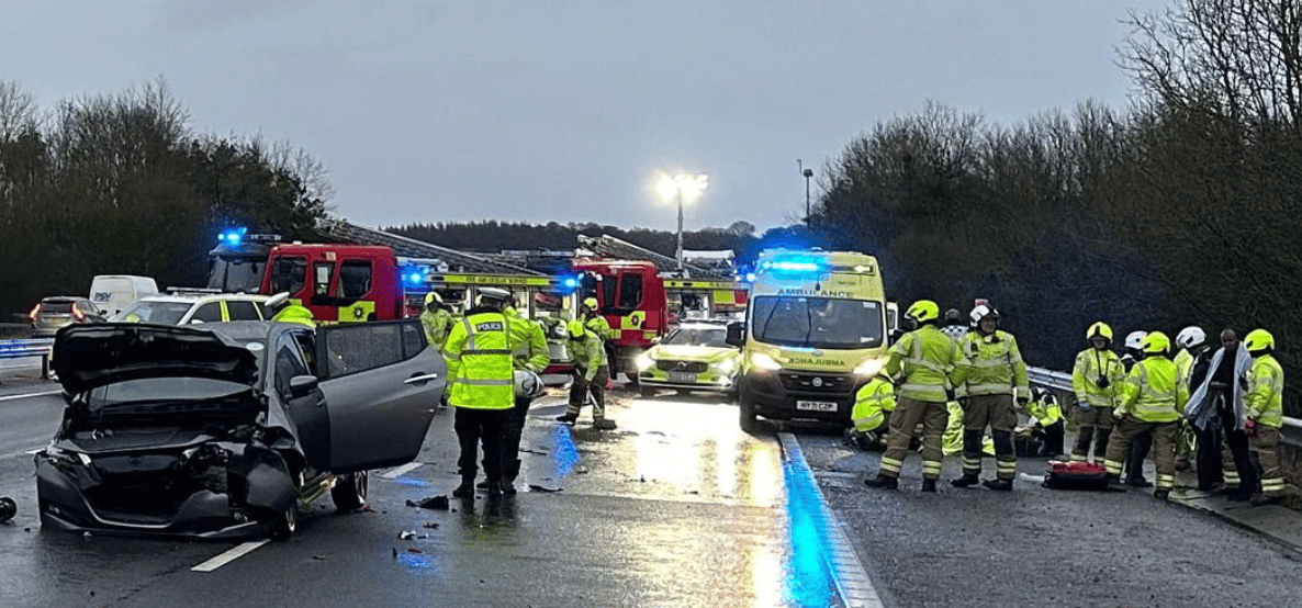 Eight Vehicles Were Involved In Total, Including Two Hgvs, But Despite Significant Damage, No One Was Seriously Injured