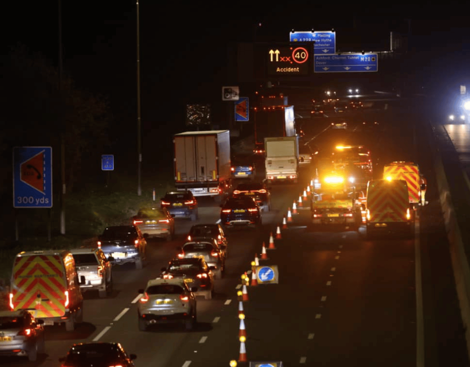 The Incident Occurred Within  Sections Of The Smart Highway On The M20 In Kent