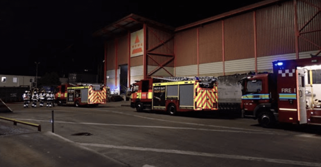 Six Fire Engines And Around 40 Firefighters Tackled A Fire At A Recycling Plant On Smugglers Way In Wandsworth Overnight