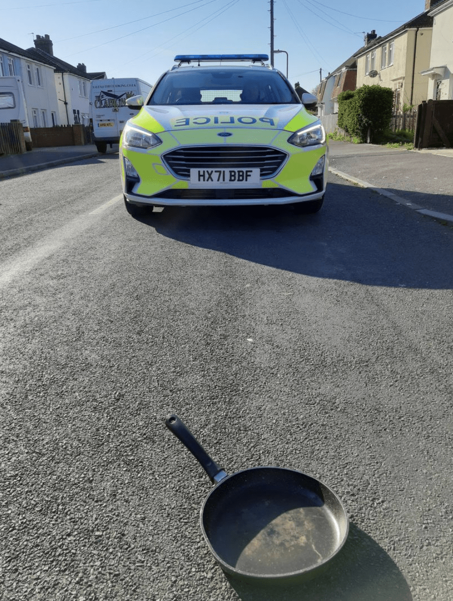 Out Of The Frying Pan… And Straight Into The Path Of A Police Car