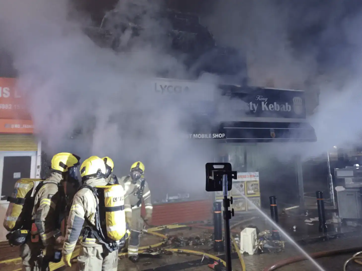 Ten Fire engines were called to tackle a blaze at Tasty Kebab in Walthamstow