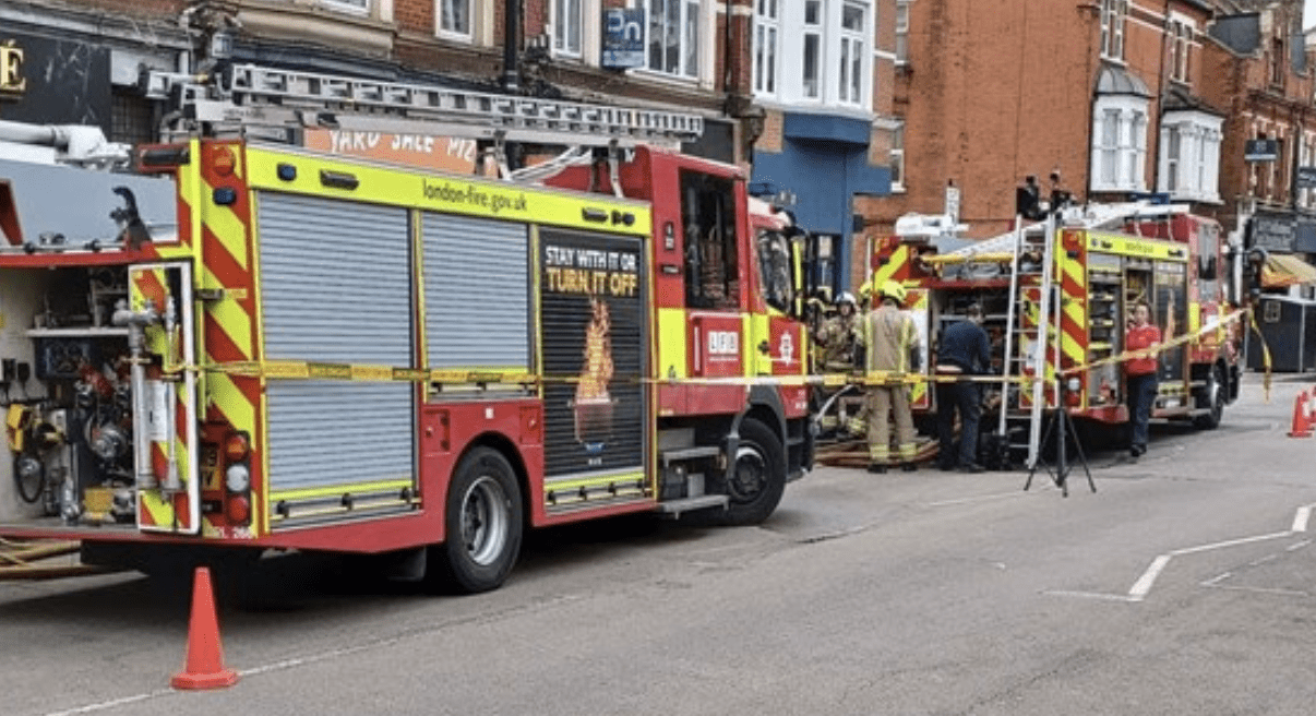 Six Fire Engines And Around 40 Firefighters Called To Tackled A Fire On West Green Road In South Tottenham