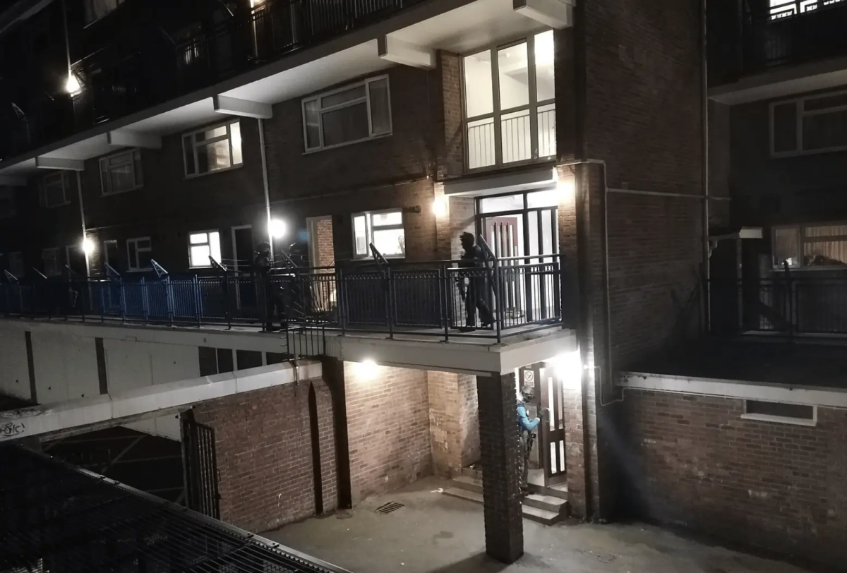 Police drone used to guide in armed Police in Folkestone to make an arrest