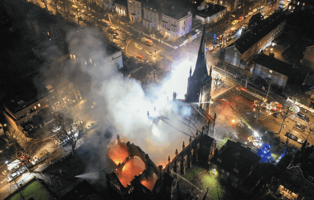 A major blaze has ripped through an 18th-century church “St Marks” – (ID 551035)