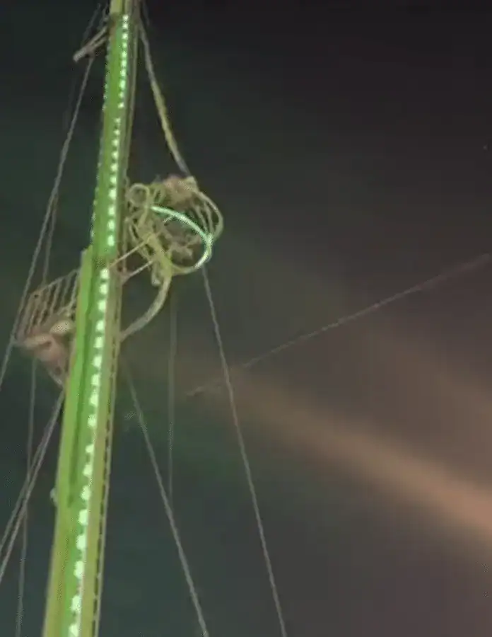 A Slingshot Ride At Hyde Park's Winter Wonderland Snaps And Smashes Into A Support Beam, Trapping Two Passengers Inside As Security Evacuates The Area