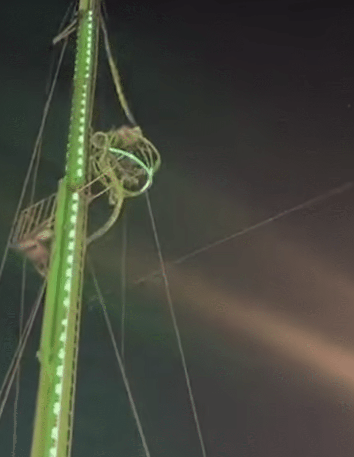 A Slingshot Ride At Hyde Park's Winter Wonderland Snaps And Smashes Into A Support Beam, Trapping Two Passengers Inside As Security Evacuates The Area