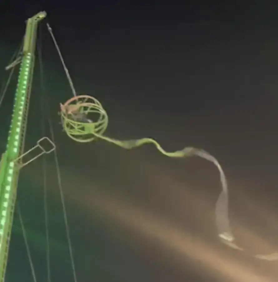 A Slingshot Ride At Hyde Park's Winter Wonderland Snaps And Smashes Into A Support Beam, Trapping Two Passengers Inside As Security Evacuates The Area