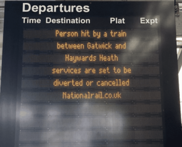 A Person Has Been Hit By A Train, And Emergency Services Are On The Scene