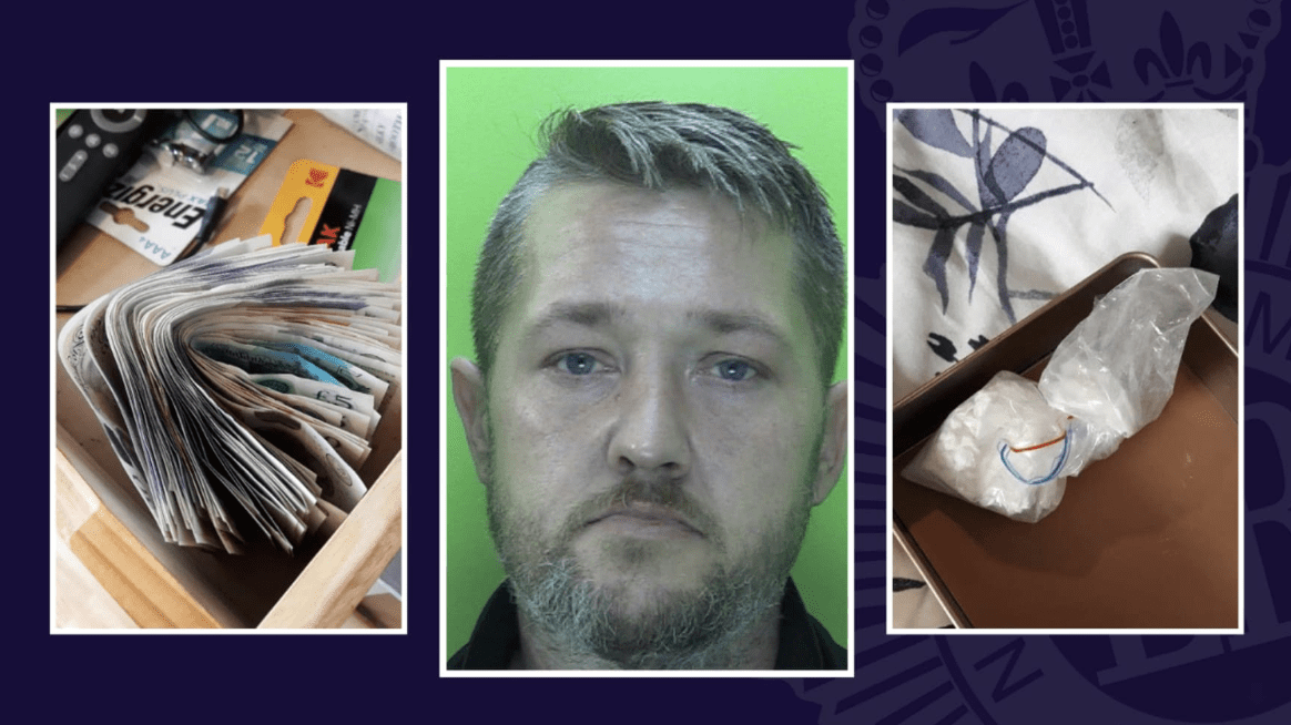 A Drug Dealer Caught By Police With Thousands Of Pounds Of Cocaine And Heroin When They Raided His Home Has Been Jailed