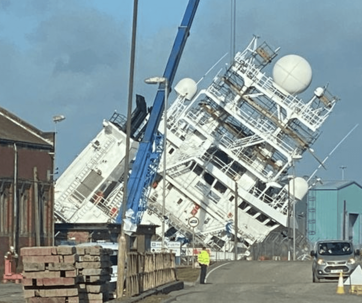At Least 25 People Have Been Injured, 15 Of Those Taken To Hospital After The Rv Petrel, A Research Vessel Owned By The Estate Of Microsoft Co-founder Paul Allen, Became Dislodged From Its Dry Dock At The Imperial Dock In Leith, Edinburgh