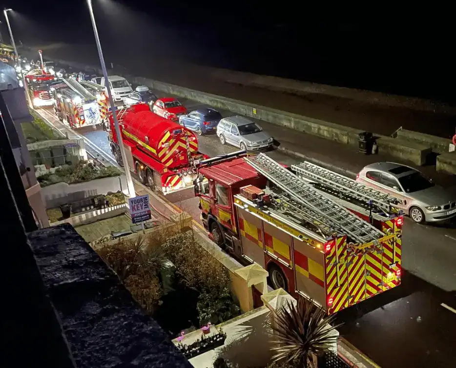 Updated: Fire Crews From Kent Fire And Rescue Have Been Called To Tackle A Blaze In Sandgate On Christmas Eve