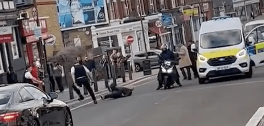 A Man Armed With A Knife Tasered By Police Outside Tooting Railway Station