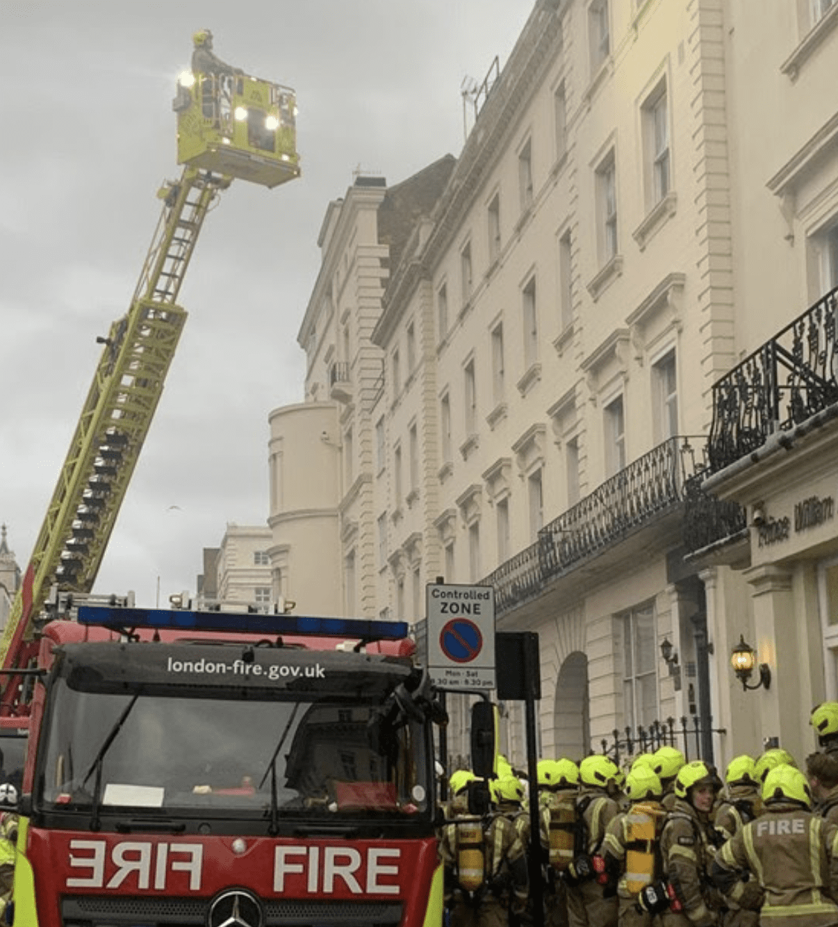 Half Of The Ground Floor Of The Mid-terraced Five-storey Building Was Damaged By The Fire