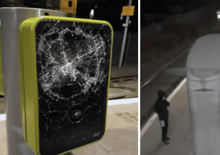 Police Are Seeking The Public’s Help After A Spate Of Vandal Attacks On Tram Stop Ticket Machines And Glass Shelters