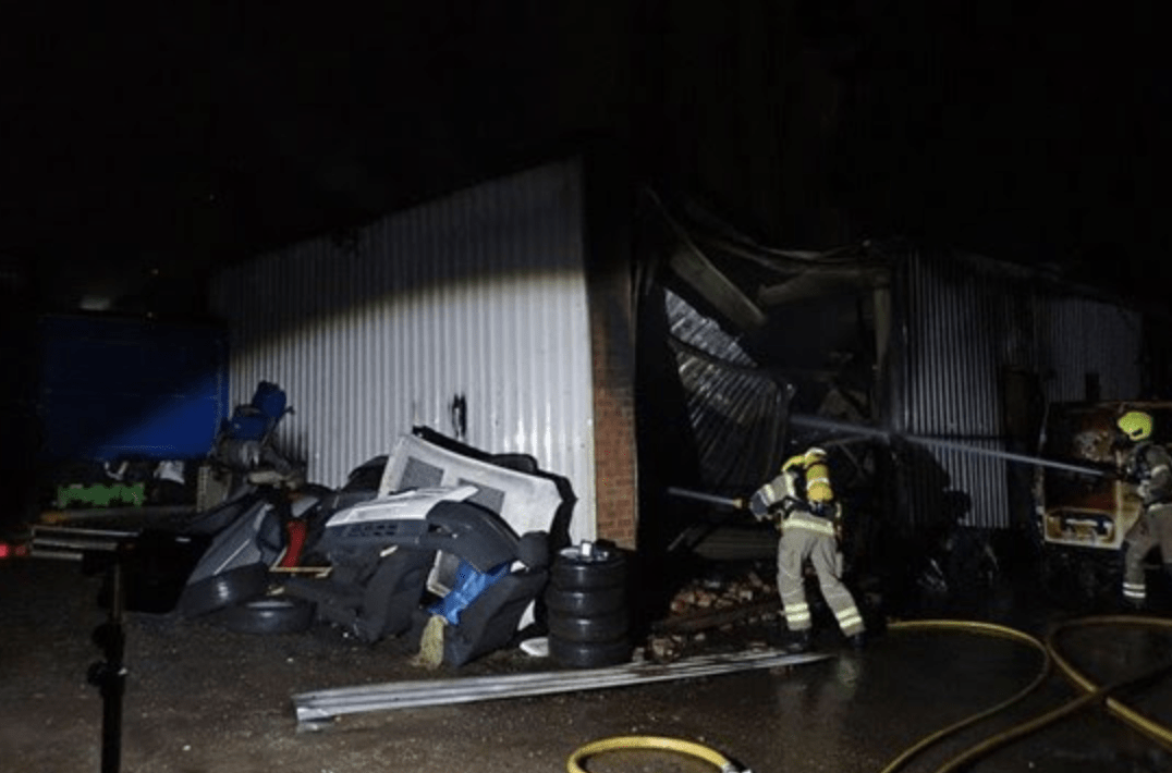 A Fire At An Industrial Unit On Clockhouse Lane In Romford Was Tackled By Eight Fire Engines And Approximately 60 Firefighters