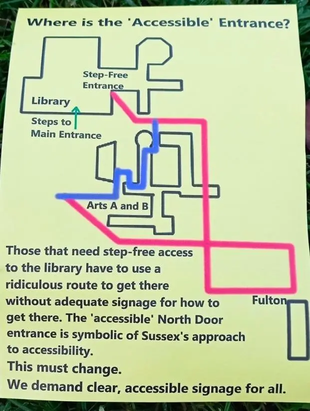 Sussex Uni Students Protest Disabled Access To Library Sussex Uni Students Protest Disabled Access To Library
