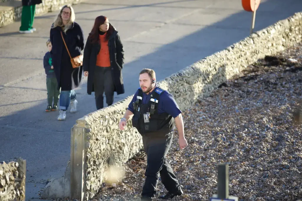Emergency Services Responding To An Incident On Brighton Beach