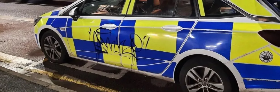 The Police Are Seeking Witnesses After One Of Their Cars Was Vandalised With Graffiti In Bristol