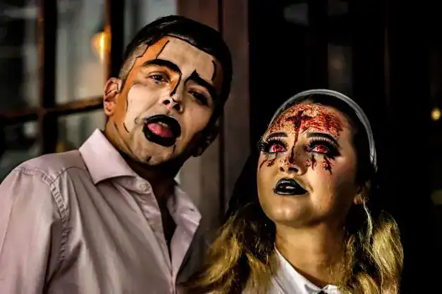 Thousands of Partygoers show off their spooky outfits as they hit Brighton for Halloween
