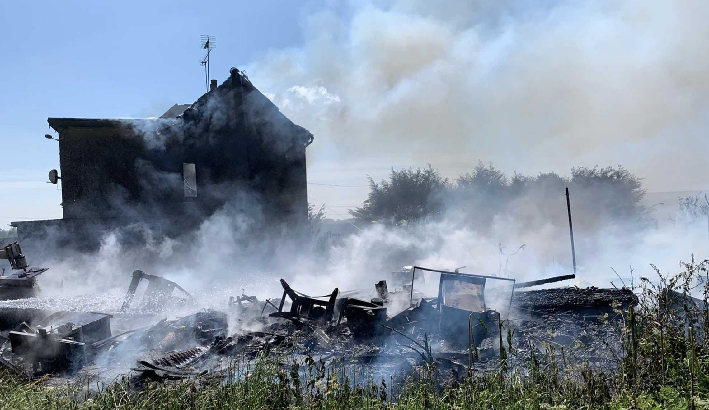Firefighters Have Given Safety Advice After Embers From A Bonfire Completely Destroyed A House, Shed And A Number Of Outbuildings In Boreham Earlier Today
