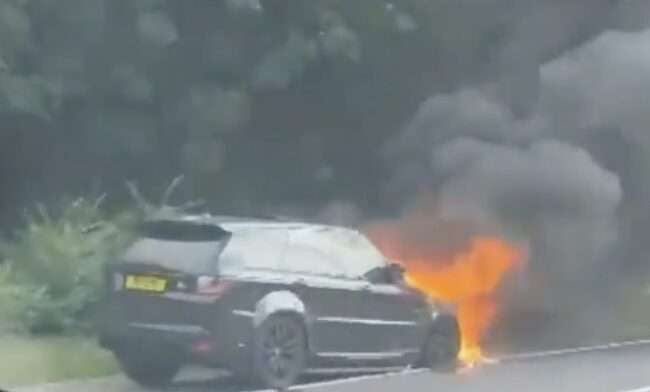 Delays On The A406 After Range Rover Becomes Engulfed In Flames Near Walthamstow