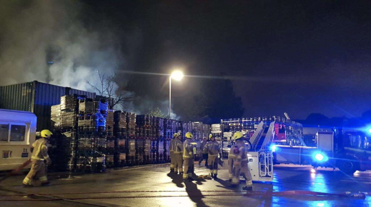 Eight Fire Engines And Around 60 Firefighters Were Called To A Fire At A Warehouse On Morson Road In Enfield