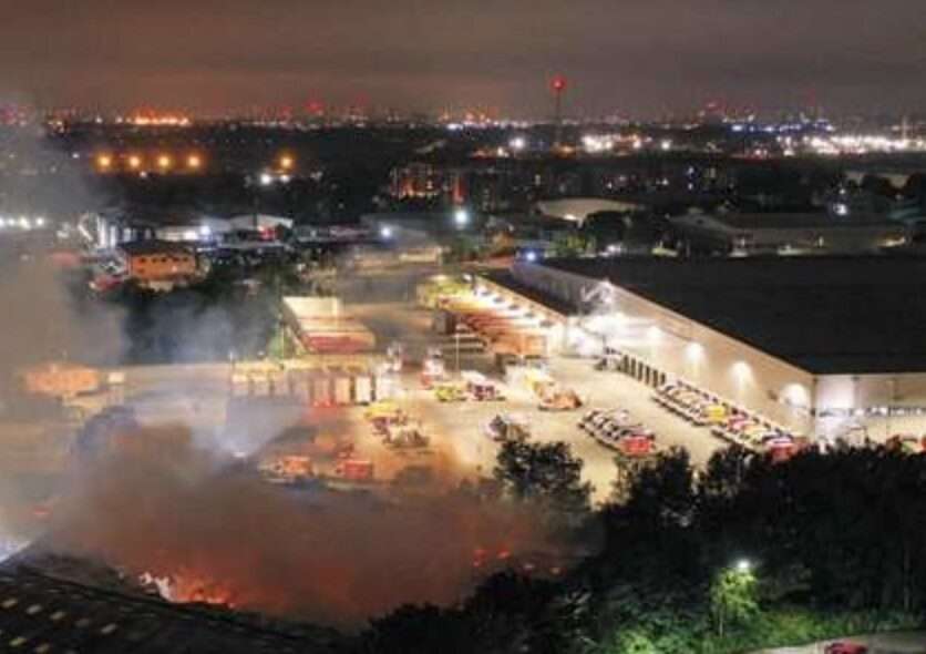 Fire Crews Called To Tackle Blaze At Ocado Warehouse In Erith