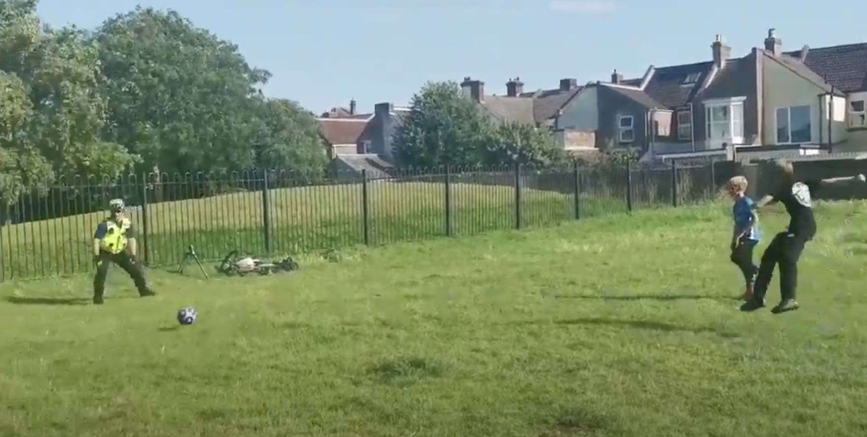 A Gosport Police Community Support Officer Has Gained The Backing Of Local Youths And Community After Having A Kick Around On Newtown Park Highlighting The Importance Of Building Relationships With The Youth Of Today