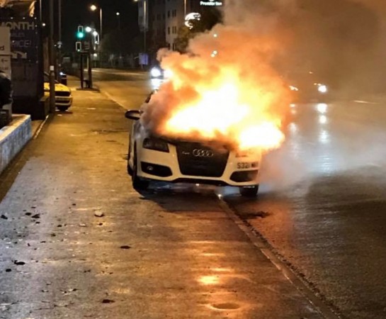 Fire Crews Deal With  Car Fire Near Port Solent