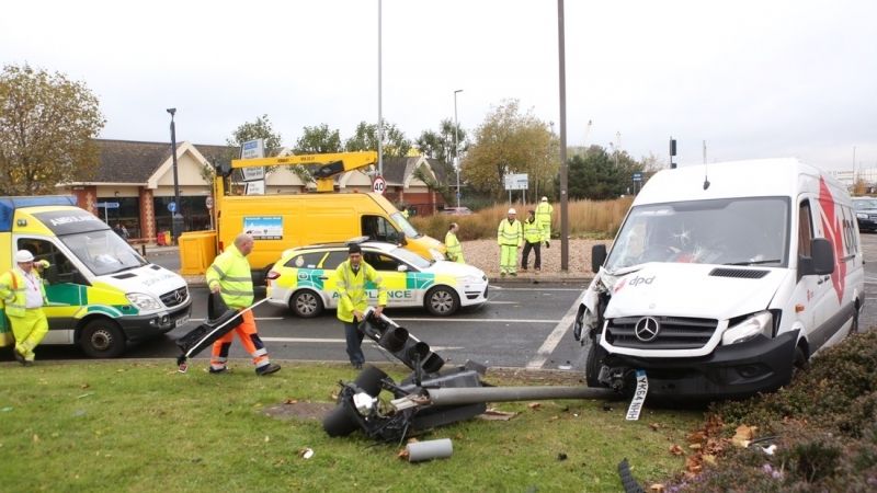 Traffic Chaos On Mile End Roundabout After Collision