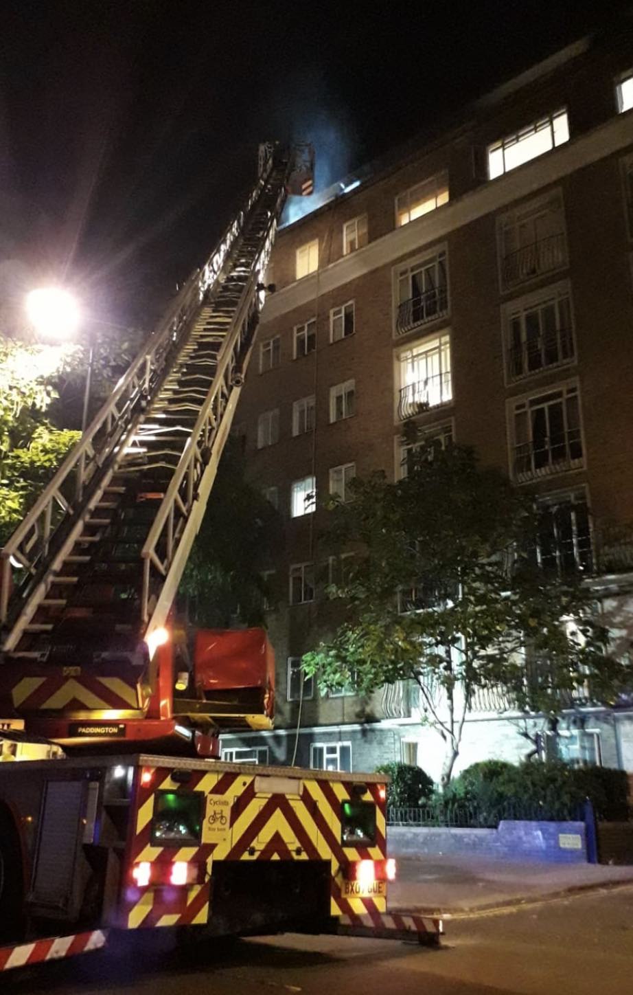 Eight Fire Engines And Around 60 Firefighters Were Called To A Fire At A Flat In Bayswater Road, Kensington