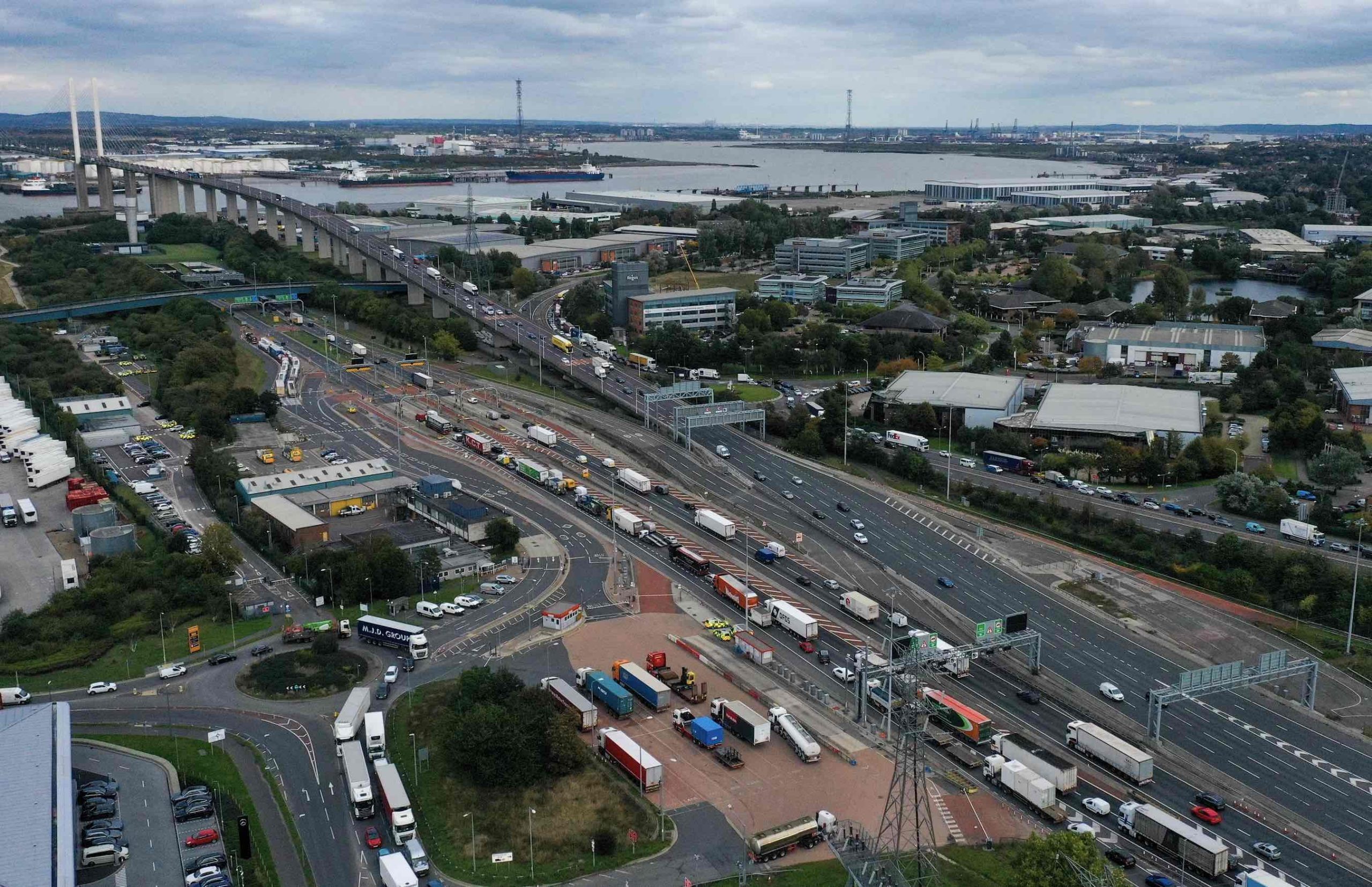 Hgv Driver Taken To Hospitial With Leg Injuries After Dartford Tunnel Collision Involving Two Heavy Goods Vehicles
