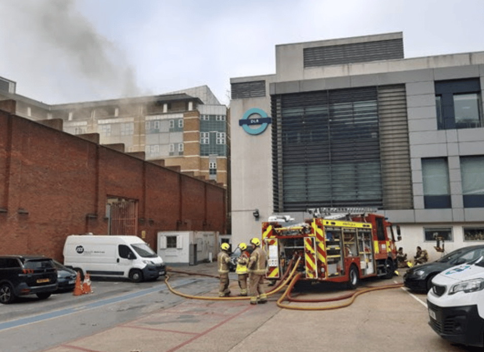 Ten Fire Engines And Around 70 Firefighters Were Called To A Fire At An Electrical Substation On Castor Lane In Poplar