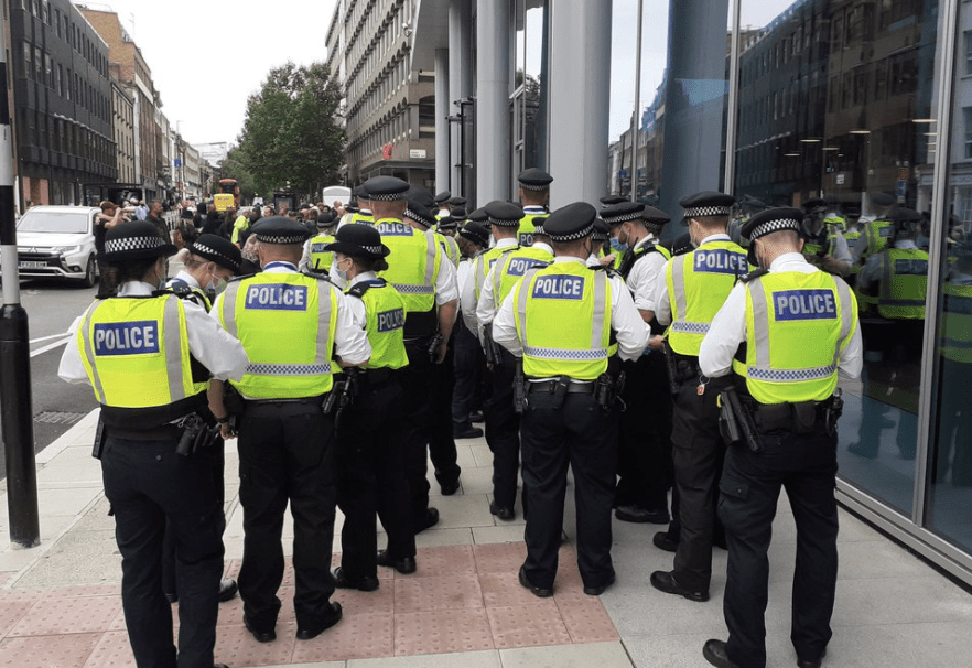 Officers Are Responding To A Demonstration At Itn News Headquarters On Gray’s Inn Road, #camden