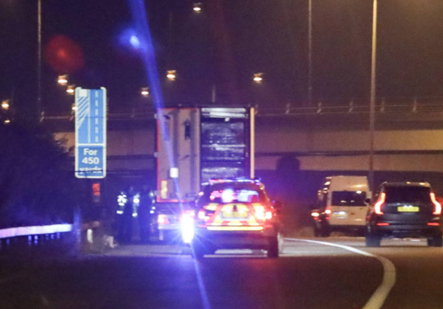 Refugees Rushed To Hospitial With Suspected Hypothermia After 44 Tonne  Refrigerated Lorry Is Stopped On The Busy M25 Near Heathrow