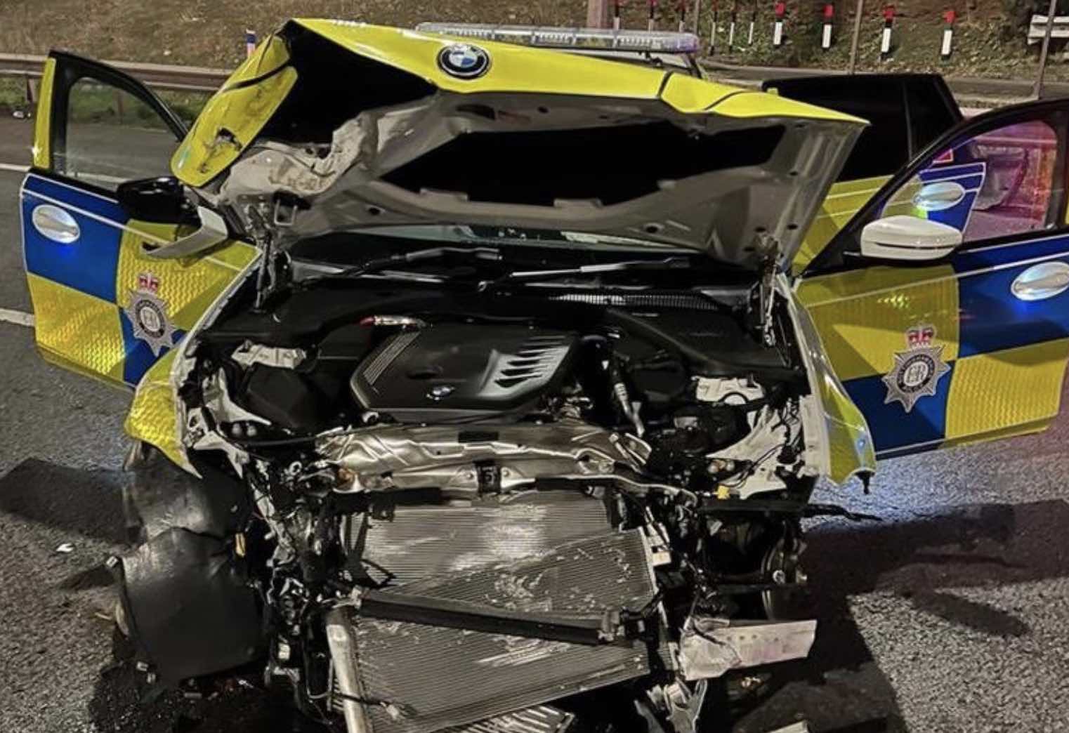 Two People Were Arrested For Attempted Murder After A Fleeing Van Rammed Into Police Cars