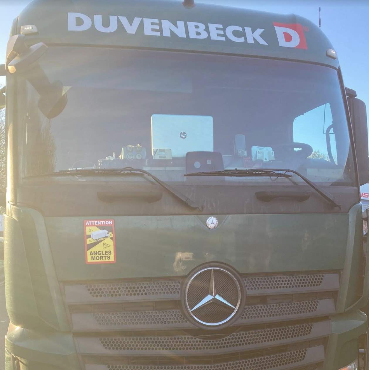 A Lorry Driver On The M20 Was Pulled Over And Fined £100 By Kent Police After He Was Seen With A Laptop Balanced On His Dashboard