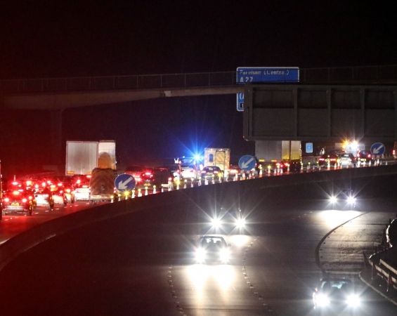 Police Close M27 Westbound Between Junction 12 And Junction 11 In Portsmouth Following A Collision