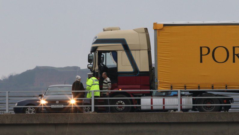 Lorry Crashes Into Car Causing Lunch Time Tailbacks On A27 Near Hilsea