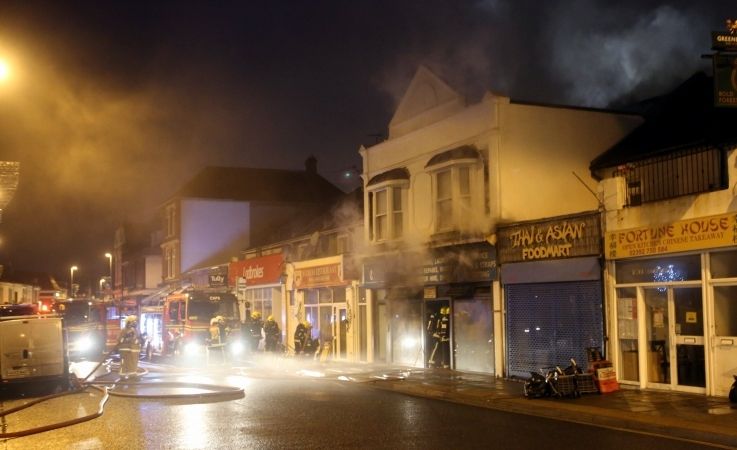 Fifty Fire Fighters Tackle Blaze In Southsea