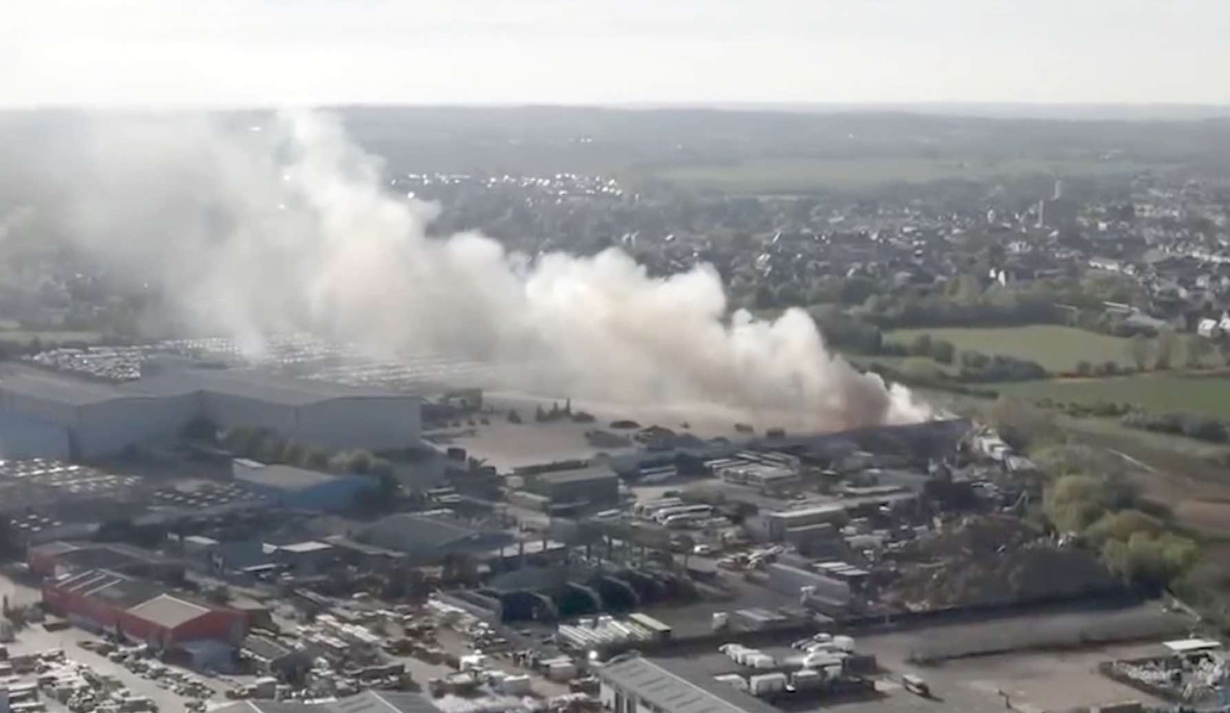 A Fire Has Broken Out At An Industrial Waste Plant On Purdeys Industrial Estate Near Southend