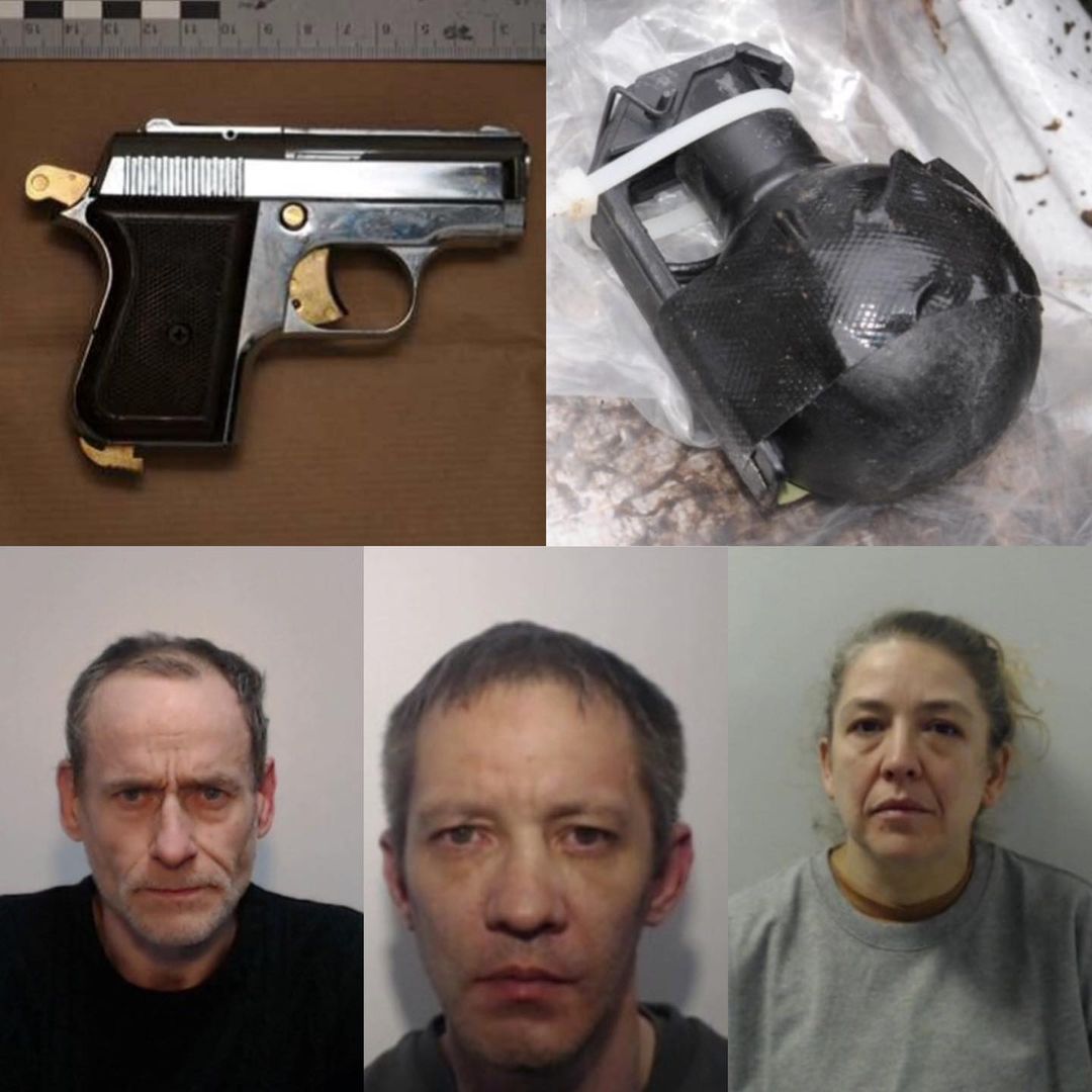 A drugs gang from Trafford involved in the possession of a stash of lethal guns and grenades in the Stretford area have been sentenced to…