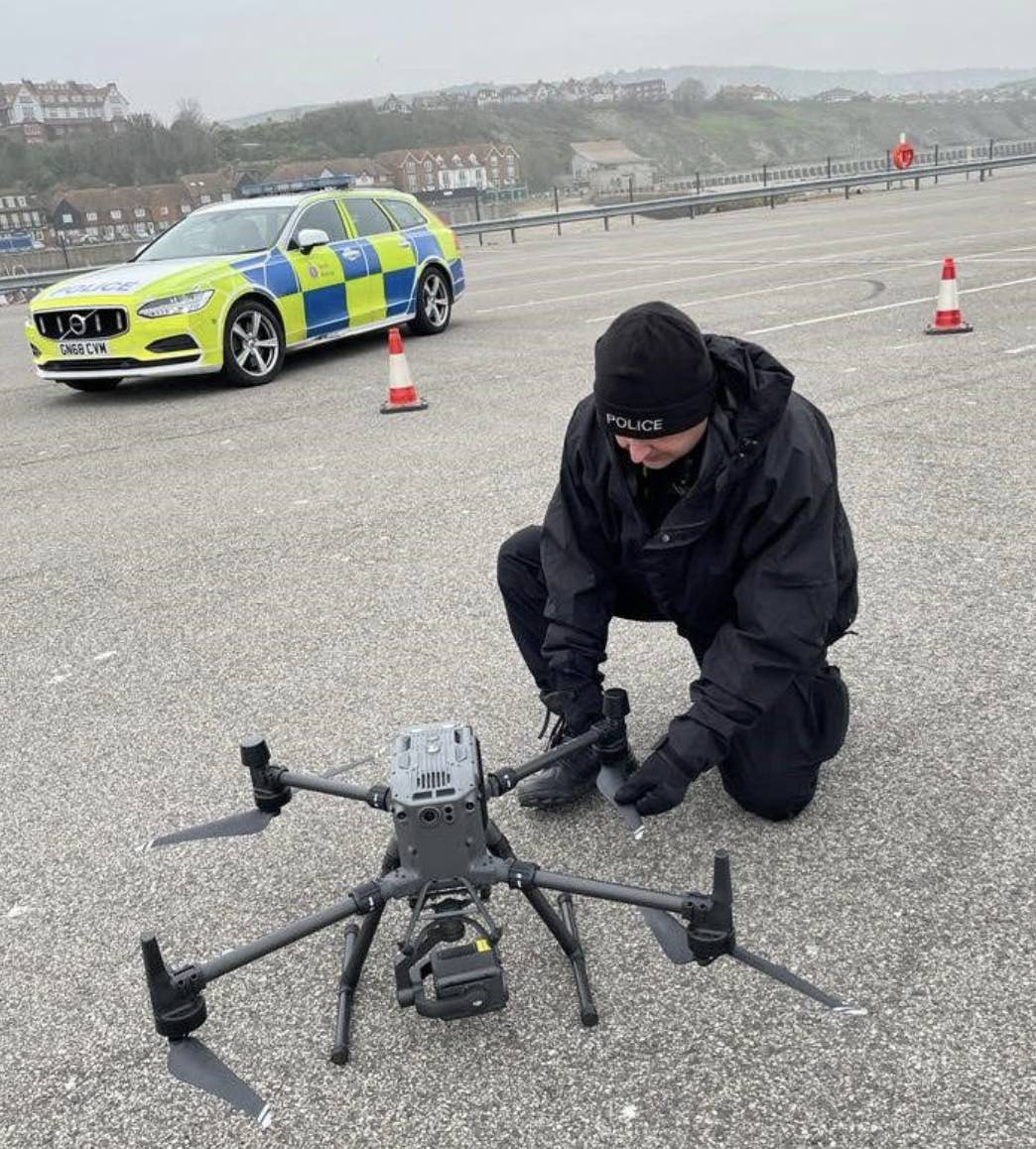 A Kent Police Drone Pilot, Working In Unison With Constables From The Gravesham Local Policing Team, Helped Safely Locate A Vulnerable Woman
