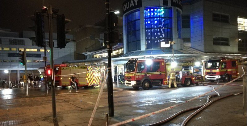 Fire Crews Called To Fridge Fire At West Quay Shopping Centre  In Southampton