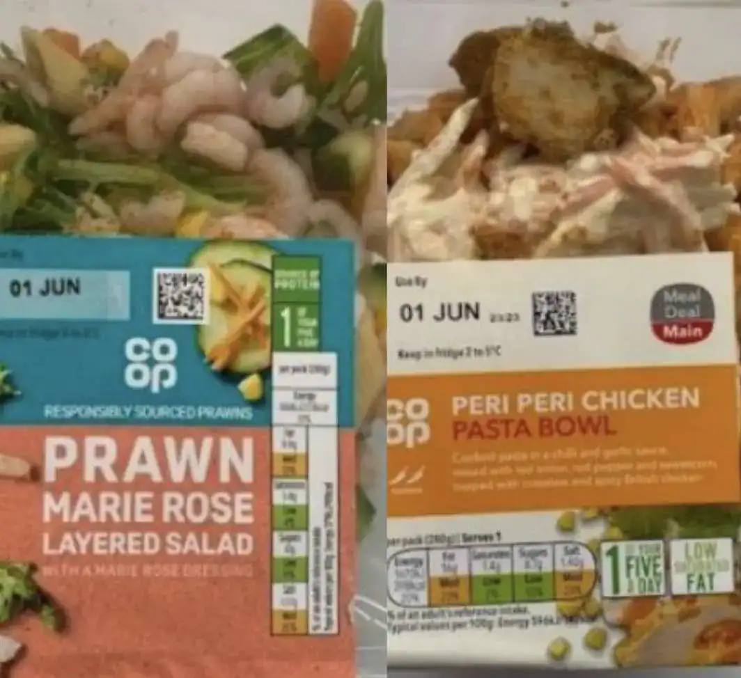 Co-op is recalling Co-op Peri Peri Chicken Pasta Bowl and Co-op Prawn Marie Rose Layered Salad