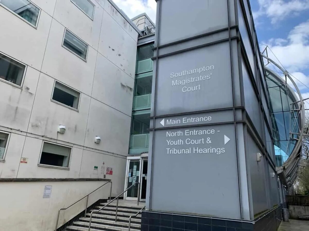 A Southampton man who threw bricks and concrete at police has escaped prison
