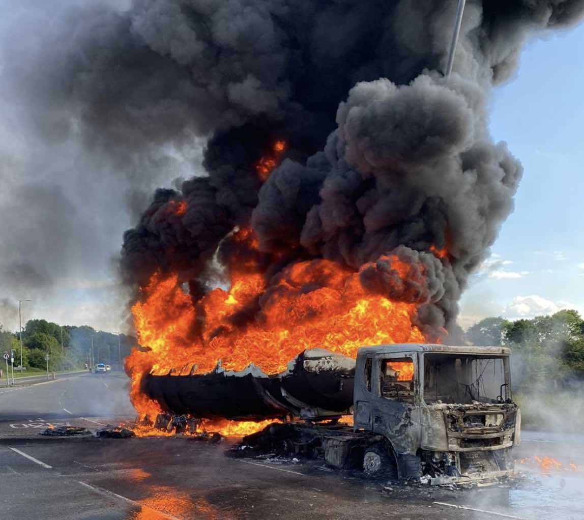 The Fuel Tanker Was Carrying 38,000 Litres Of Aviation Fuel When It Ignited