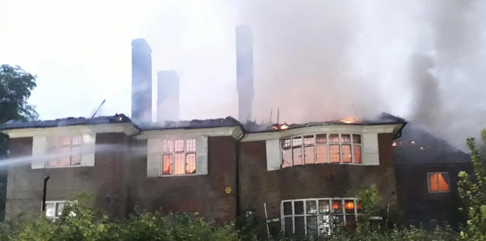 Six fire engines and approximately 40 firefighters were dispatched to a burning house on The Bishops Avenue in East Finchley