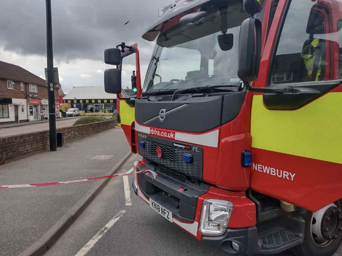 A Fire Has Broken Out At A Building Near The Intersection Of Bath Road And Green Lane In Thatcham
